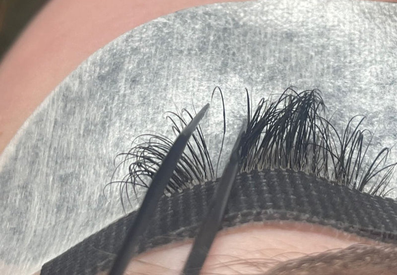 A classic lash set, close up